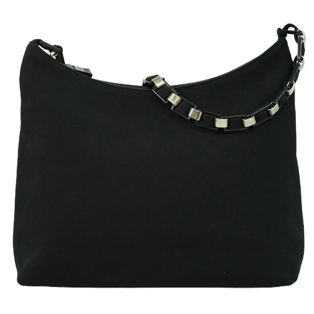 Salvatore Ferragamo Nylon, leather and metal Elegant Black Shoulder Bag, EUC